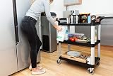The Workplace Depot 3-Tier Catering Trolley Durable Polypropylene 100 mm Wheels view 7