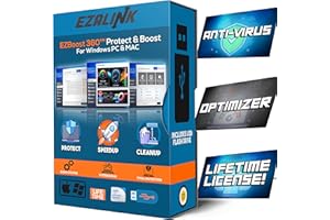 Ezalink Antivirus Software Total Protection for Windows and Mac Computer Optimizer | EZBoost 360 Security, Fixer, Booster, Cleaner