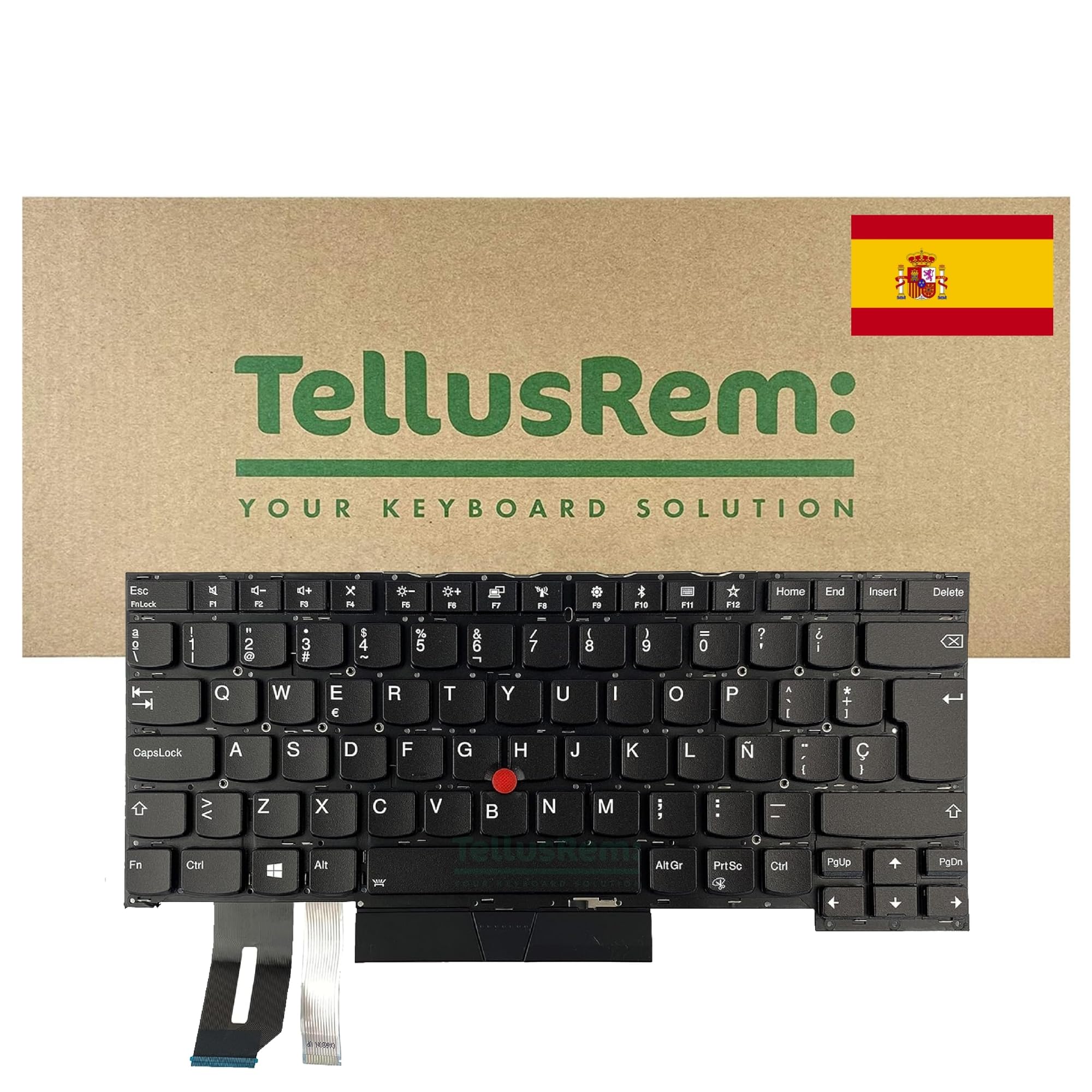 TellusRem replacement Spanish backlit keyboard for Lenovo Thinkpad T490s T495s
