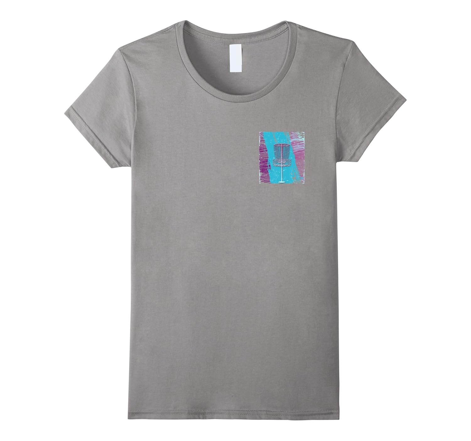 Aqua Watercolor Disc Golf Basket Pocket Logo TShirt