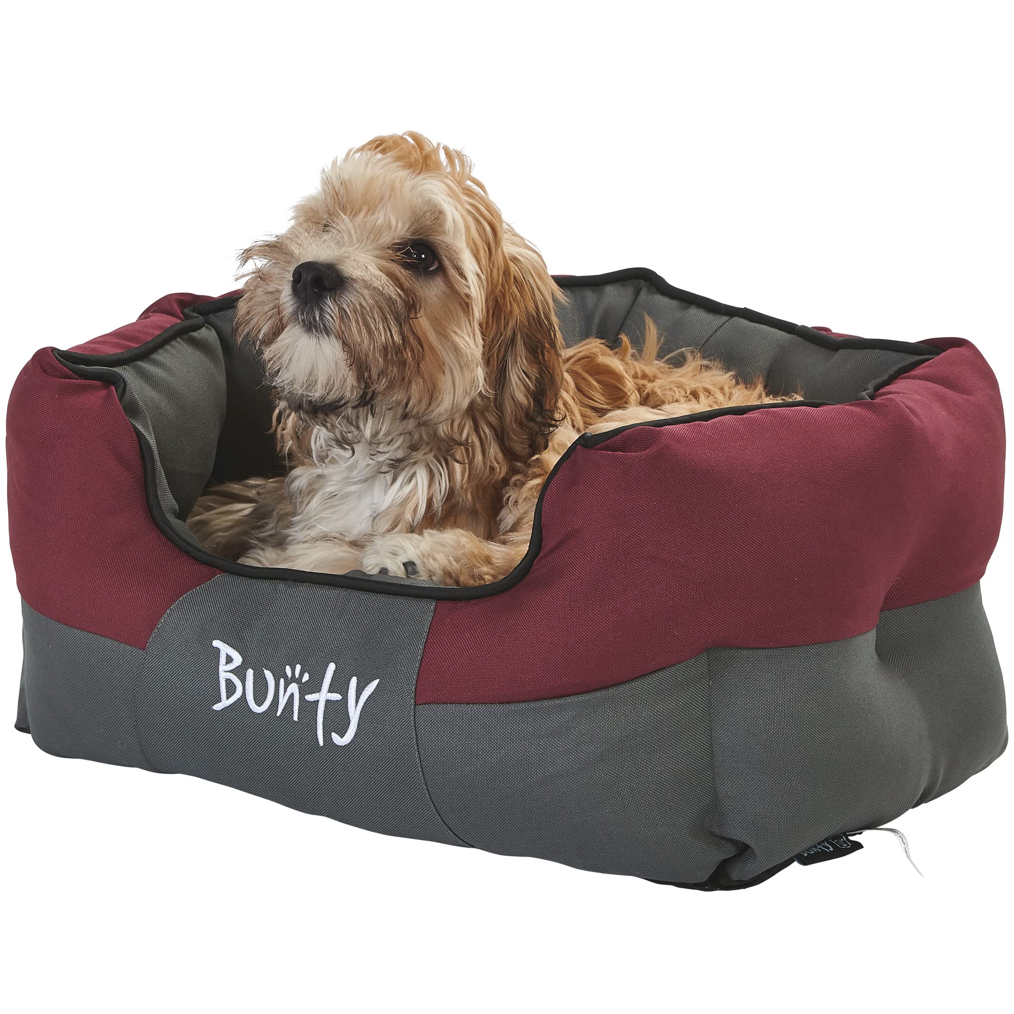 Bunty Anchor Sofa Dog Bed, Small - Plush Cushioning & High Sides - Water Resistant, Anti Anxiety, Indoor & Outdoor Suitable, Washable Pet Bed - Small, Red