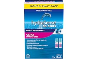 hydraSense ULTRA Eye Gel Drops, For Dry Eyes, Fast and Long-Lasting Relief, Preservative Free, Naturally Sourced Lubricant, 2
