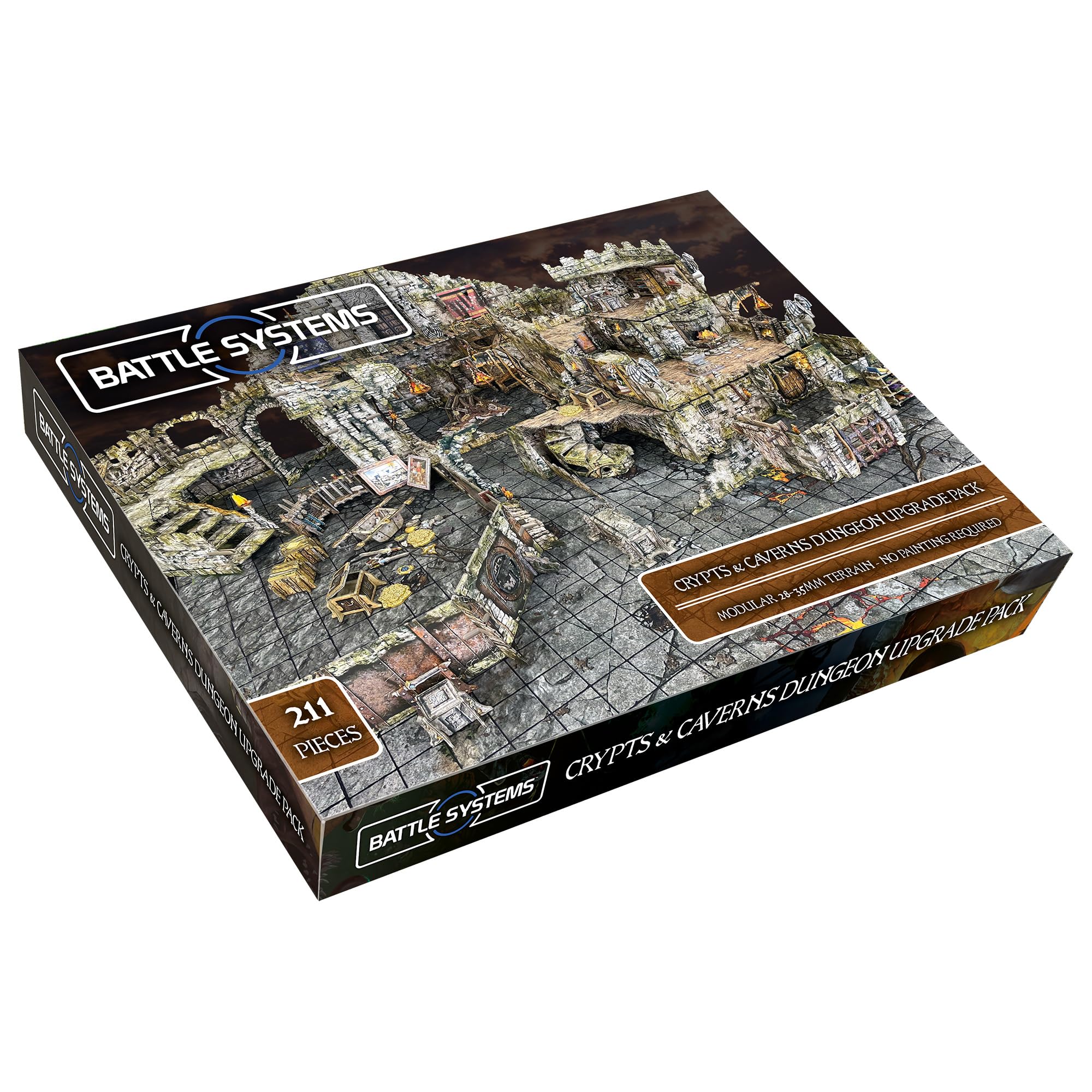 Battle Systems Tabletop Terrain: Dungeon Upgrade Pack - Walls, Floors, Furniture & Accessories - D&D - Teen, Young Adult, Adult
