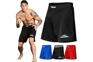 ELITE SPORTS BJJ Shorts for Men – MMA Fight Shorts, No Gi, Jiu Jitsu, Grappling, Boxing, Kickboxing, Cage Fighting, UFC Training Shorts
