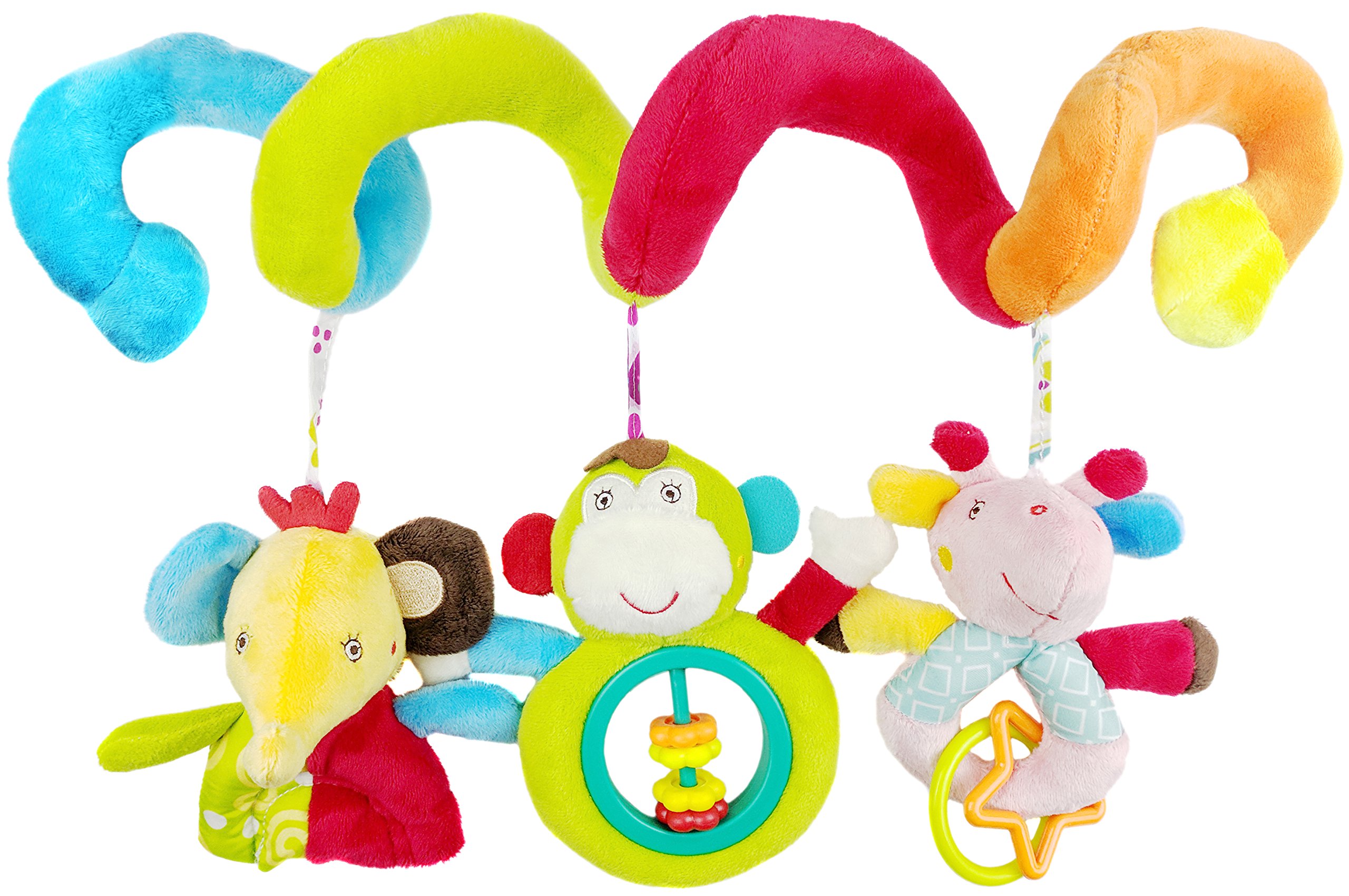 Multi-function Infant Baby Activity Plush Hanging Spiral Bed & Stroller Toy & Travel crib Activity Toy