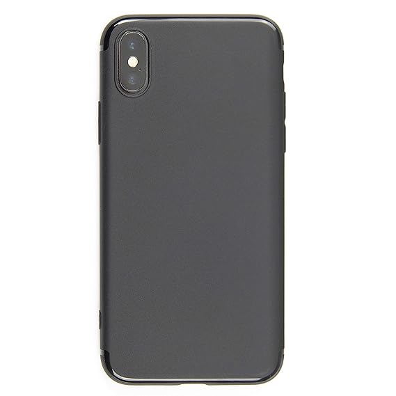 Voni Handyhülle iPhone XS/X TPU Silikon, Kratz- und stoßfestes Smartphone Soft-Case, dünne Premium Schutzhülle, schwarz matt