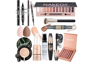 YBUETE Makeup Set, All in One Makeup Set Kit for Women, Makeup Gift for Women Teens, Eyeshadow Foundation CC Cream Face Primer Counter stick, Brush Sponges Lipstick Set Eyebrow Pencil Mascara Eyeliner