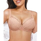 Popilush Minimizer Bras for Women Full Coverage Lace Push Up Plus Size Underwire Bra with Support