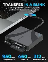 SABRENT CR-C4PM Memory Card Reader CFexpress Type B UHS-II SD Micro SD view 3