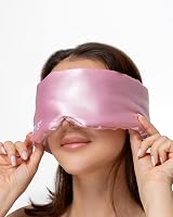 Brushworks Pink Satin Sleep Mask - Plush Blackout Eye Cover for Comfortable view 7