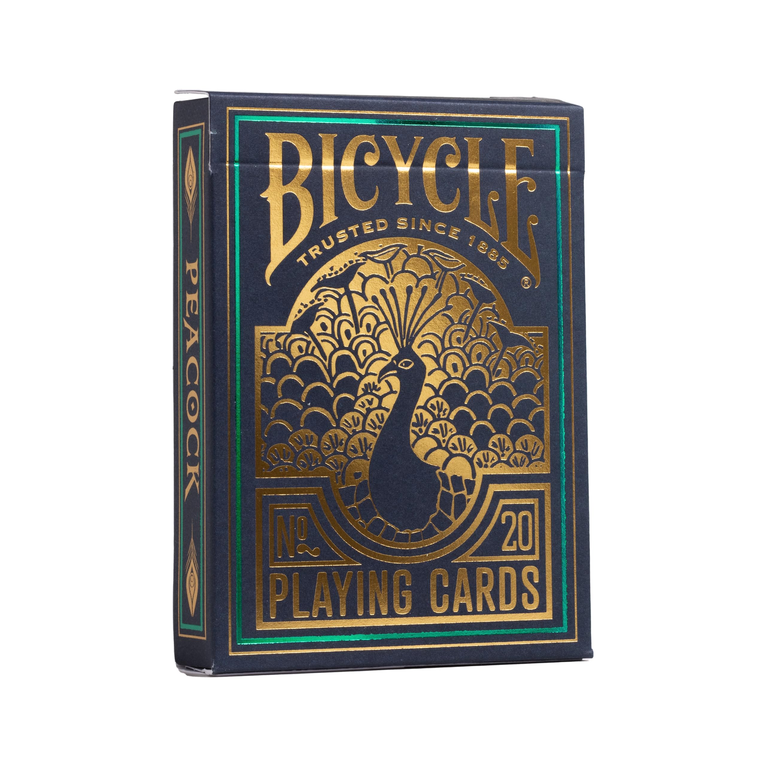 Bicycle Peacock Playing Cards - Green - Cold Foil Premium Playing Card Deck for Card Games and Magic Tricks - Dazzling Design, Smooth Finish