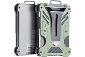 1TG TACTICAL 1T Tactical Minimalist Slim Wallet with Moeny Clip, Front Pocket RFID Blocking Wallet Cash Holder, Versatile Credit Card Orgainzer, ID Card Badge Holder for Men