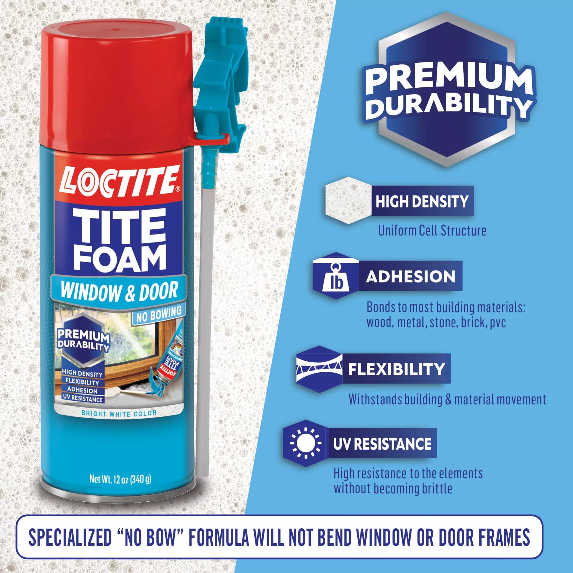 Loctite Tite Foam Window & Door White Insulating Foam Sealant, 12 oz, 1, Can