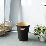 Umbra Woodrow 2-Gallon Modern Wooden Trash Can Black Natural view 8