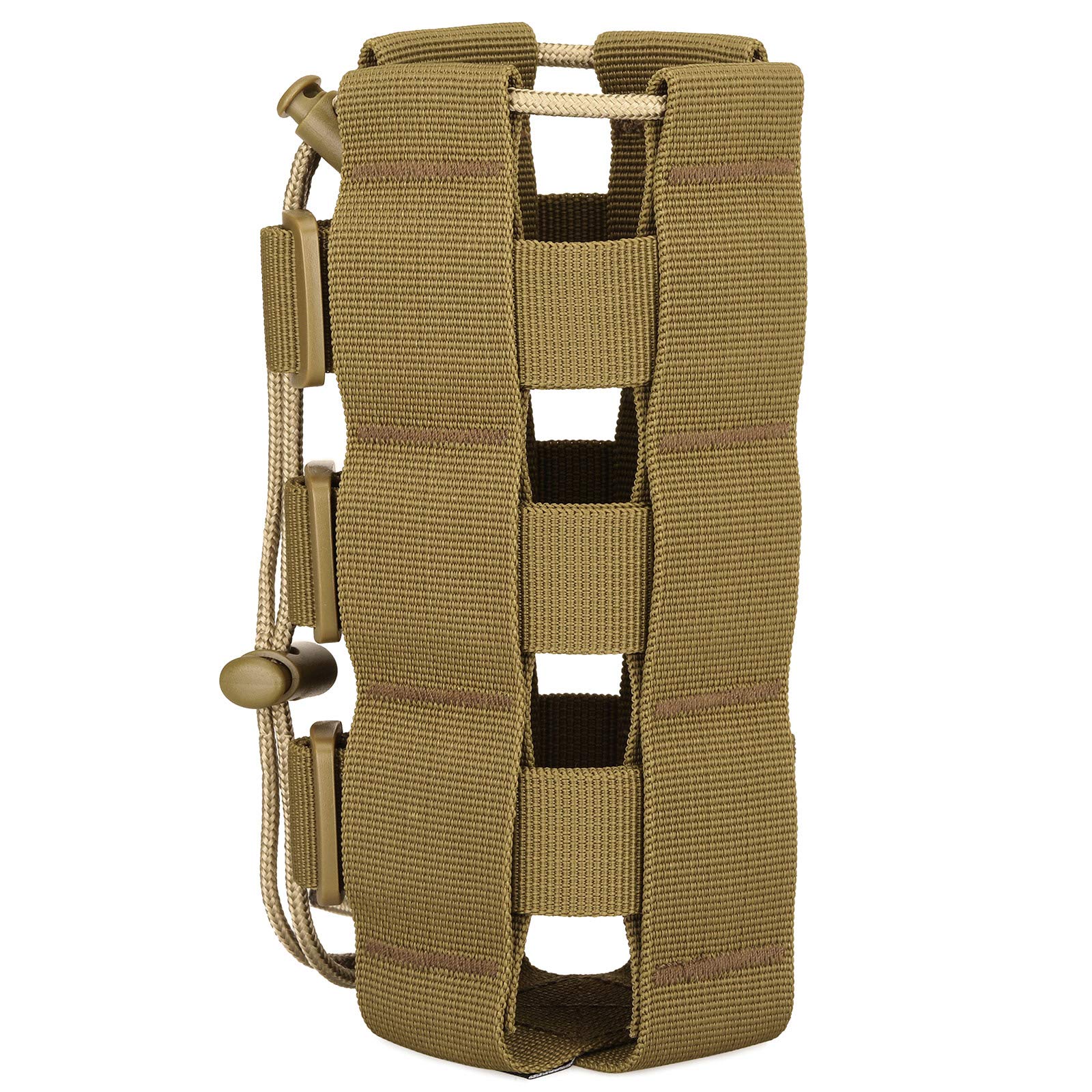 Huntvp Water Bottle Pouch, Molle Pouches Water Bottle Belt Holder Case 900D Nylon Kettle Bag Holder 800ml, Brown — image 1