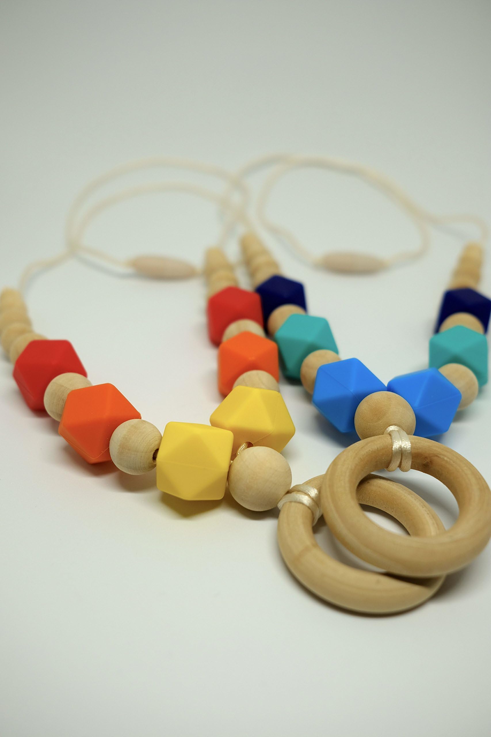 "Fire & Ice" Wood and Silicone Teething Necklace