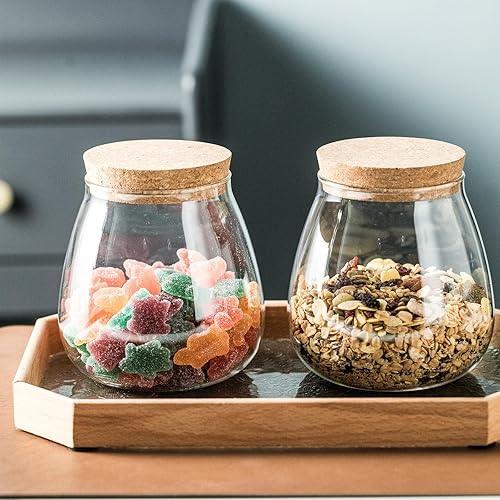 Airtight Glass Storage Containers with cork Lid, for Kitchen