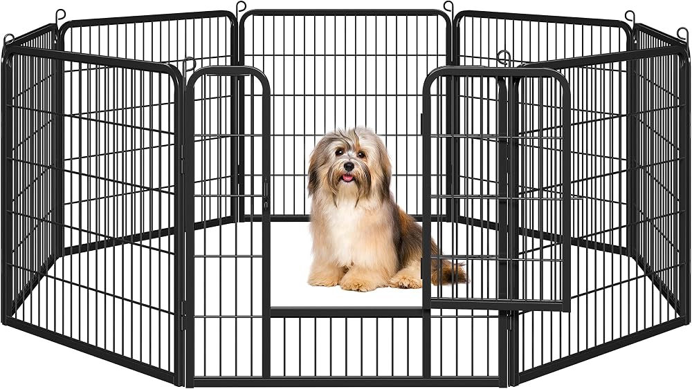 Yaheetech 8-Panel Heavy-Duty Dog Playpen 80cm High Outdoor Indoor