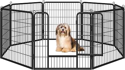 Yaheetech 8-Panel Heavy-Duty Dog Playpen 80cm High Outdoor Indoor