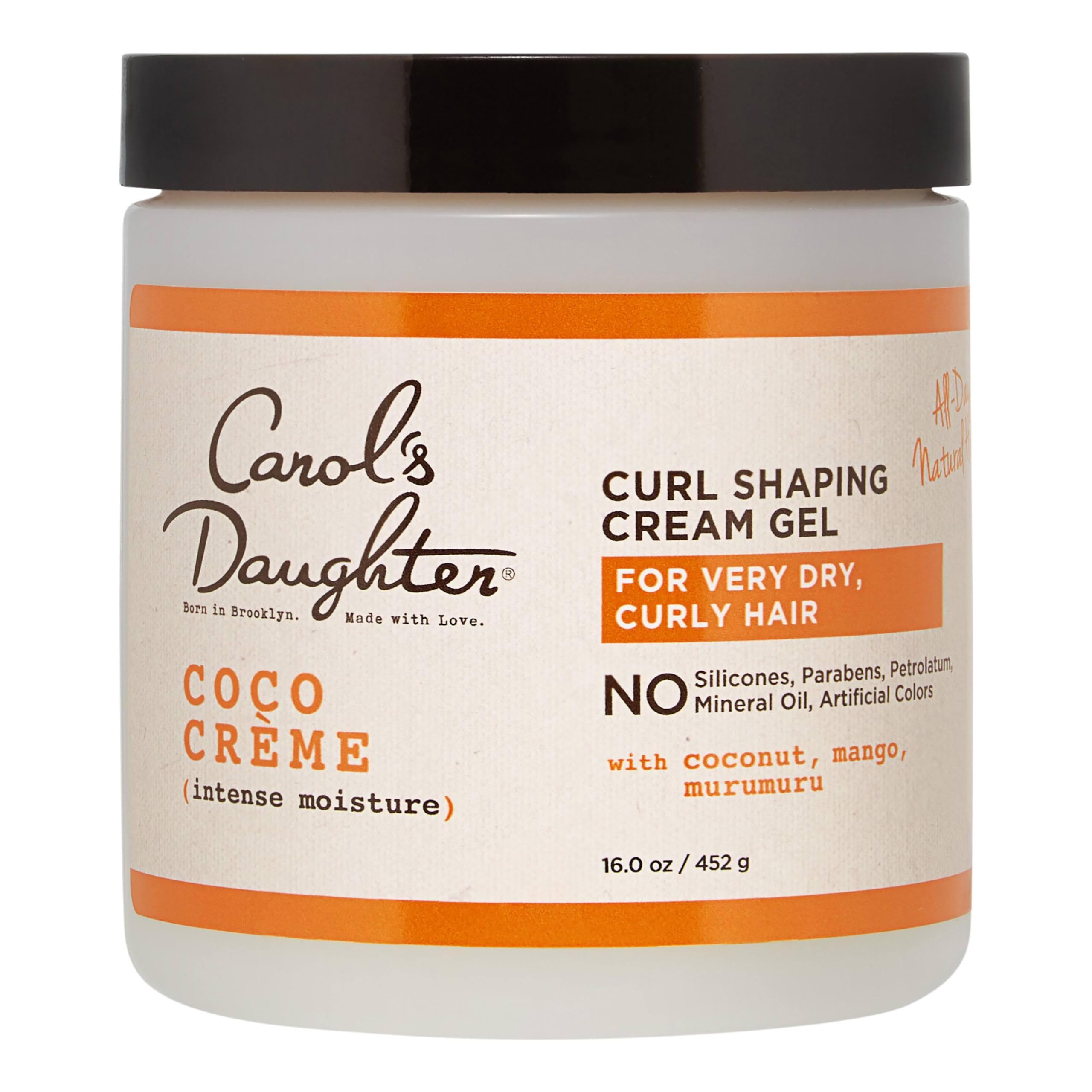 Carol's Daughter Coco Creme, Curl Shaping Cream Gel, with Coconut, Mango, and Murmuru, for very dry, curly to frizzy hair, 16.0 oz / 452 g