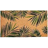Juvale Door Mat - 30 x 17 in, Brown, Tropical Style - Outdoor Coir Doormat for Front Door - Dirt-Scraping Welcome Mat