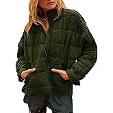 Huaqiao Womens Quilted Puffer Jackets Lightweight Zip up Short Winter Coat with Pockets