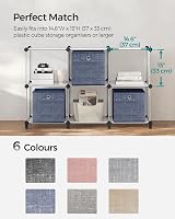 SONGMICS Storage Boxes Set of 6 30cm Cube Fabric Boxes with Handles Misty Blue view 7