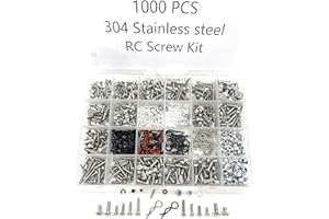 TEIRAY 1000pcs Universal RC Screw Kit Screws Assortment Set, Hardware Fasteners for Traxxas Axial Redcat HPI Arrma SCX10 Losi 1/8 1/10 1/12 1/16 Scale RC Cars Trucks Crawler (1000pcs 304 Stainless Steel)