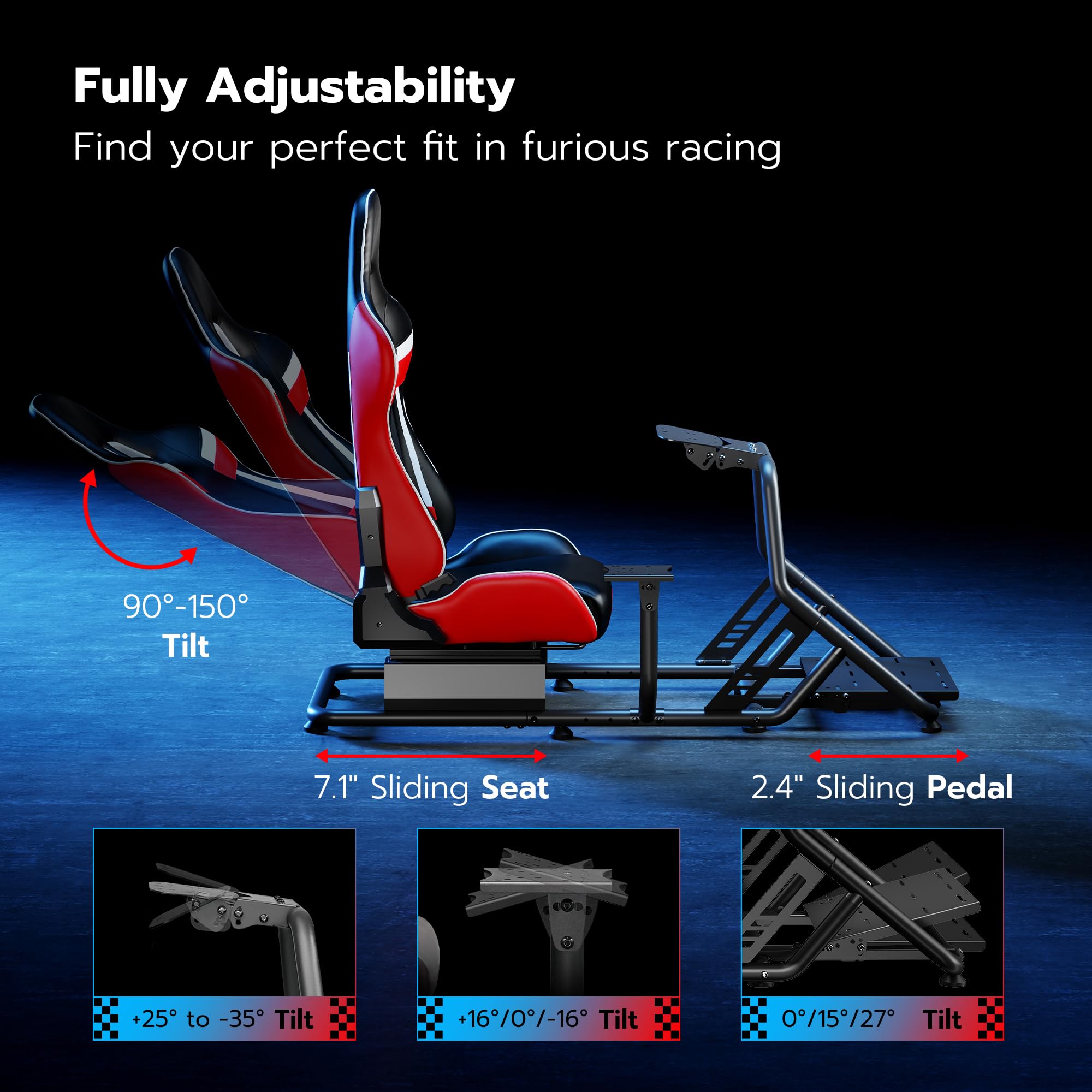 ARES WING Racing Simulator Cockpit con asiento, Fórmula y GT Sim Racing Cockpit Compatible con Fanatec, Thrustmaster, Logitech, Moza Racing Games en PS5, PS4, Xbox y PC