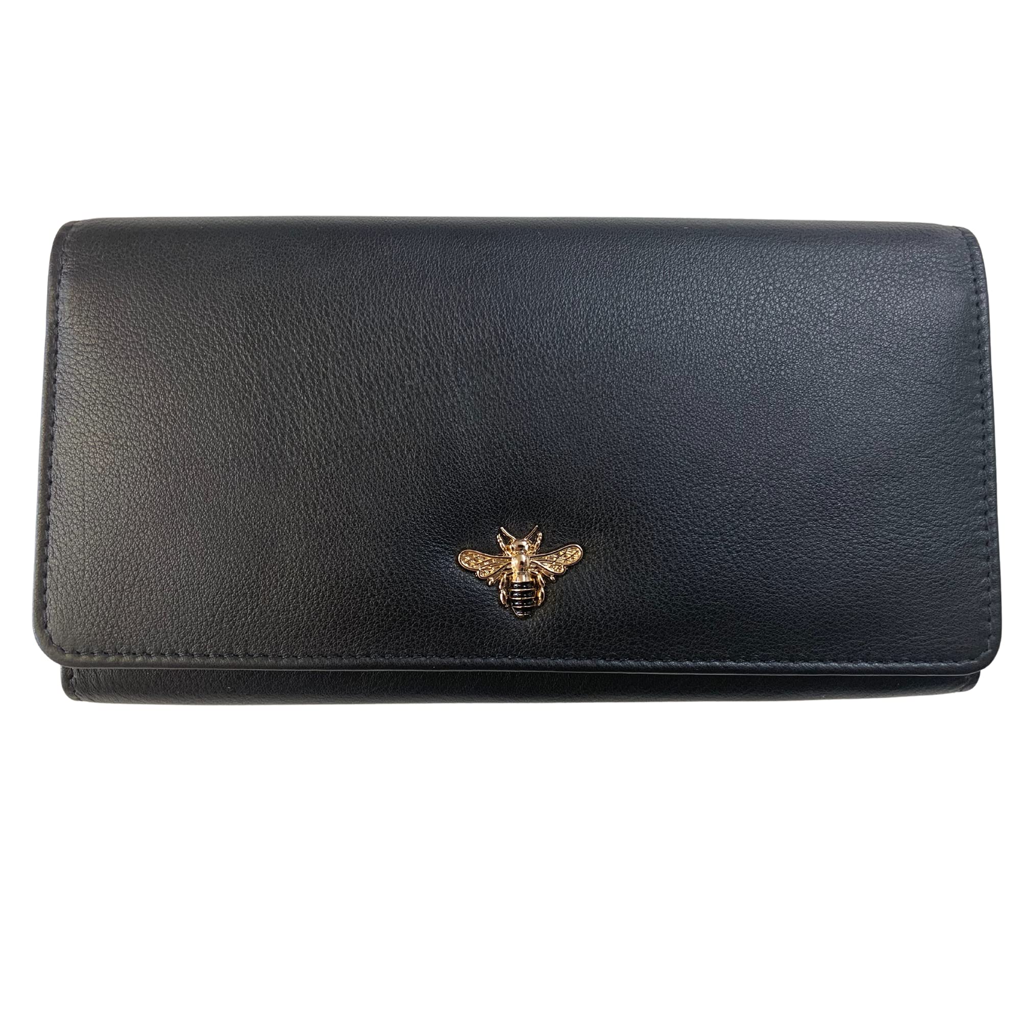 Mala Leather Love EMVY Matinee Purse Black Bumble bee with Giftbag (Black)