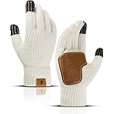 Honnesserry Cable Knit Winter Gloves for Women Elastic Cuff Thermal Touchscreen Gloves for Cold Weather