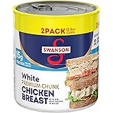 Swanson White Premium Chunk Chicken Breast with Rib Meat in Water, 12.5 oz. (Pack of 2)