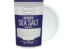 Kosher Sea Salt, Coarse Grain Kosher Salt, Coarse Salt Replacement for Table Salt, Non-Iodized & Natural Coarse Sea Salt for Grinder, 14 oz Bag, Sea Salt Superstore