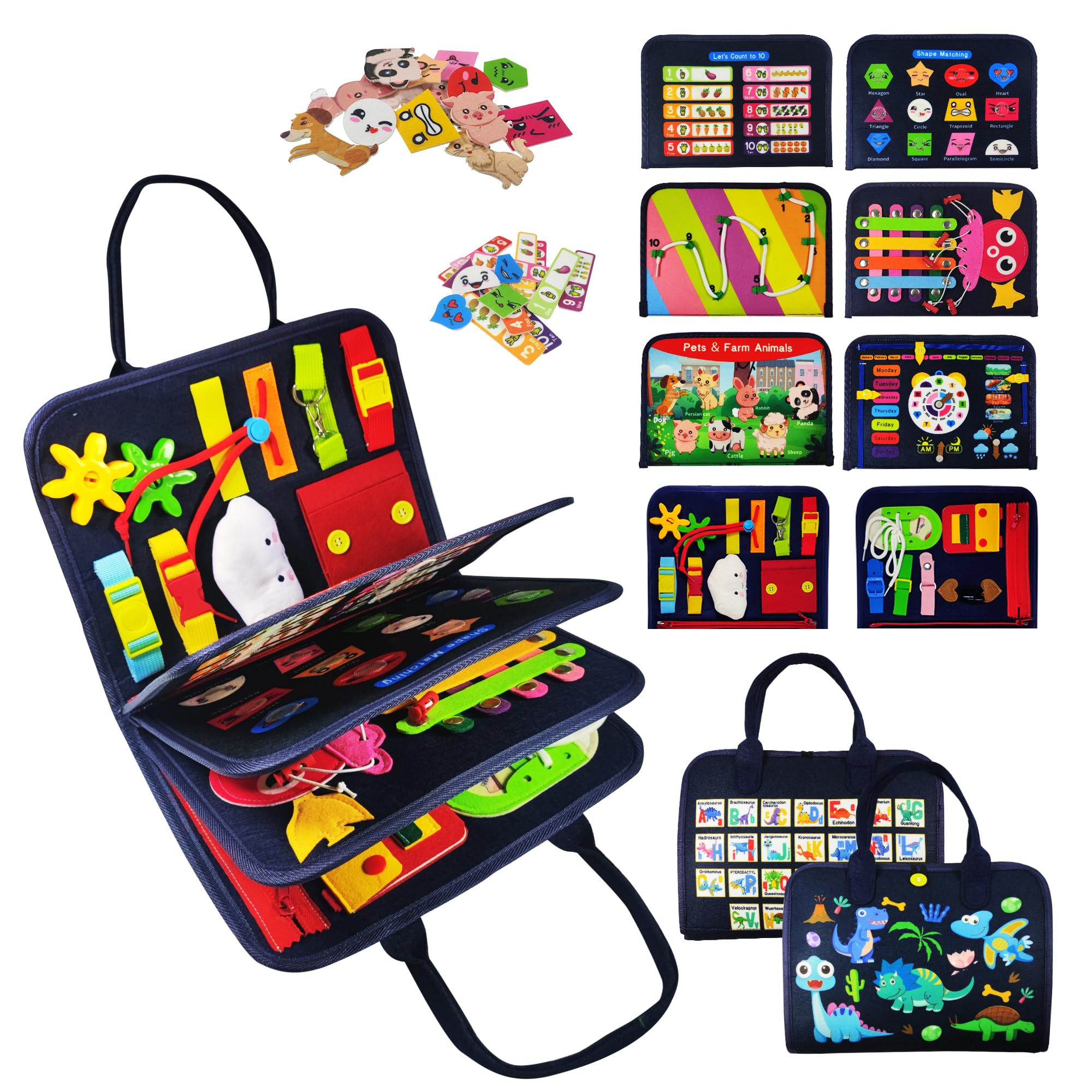 Photo 1 of TenFans Busy Board - Montessori Toys for 3+ Year Old - Sensory Toys for Toddlers 3-5 - Gifts for Boys Learning Fine Motor Skills - Educational Activities Travel Toys for Car Airplane