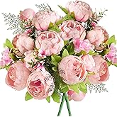 FiveSeasonStuff Vintage Artificial Peonies Silk Peony Flowers and Hydrangeas for Wedding Bridal Home Décor – Beautiful Floral Centerpiece Arrangement Decoration with 2 Bouquets (Charm Pink)