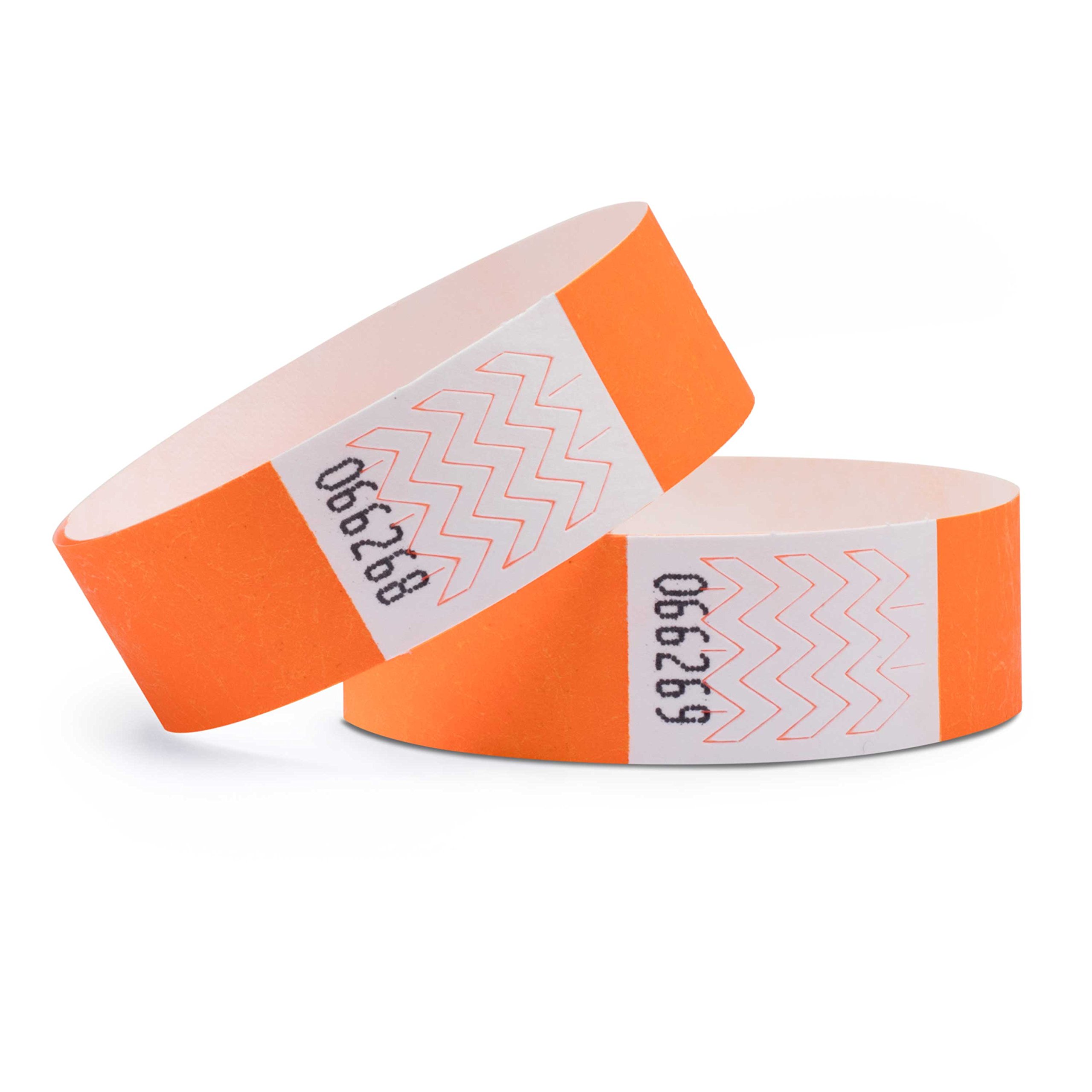 linie zwo ®, Pack of 100 Wristbands 19 x 254 mm, Neon Orange