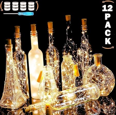 Amazon Com Rednuth Cork Lights Wine Bottle Lights 12 Pack 20
