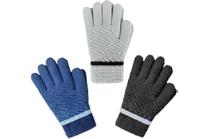 EvridWear Boys Girls Magic Stretch Gripper Gloves 3 Pair Assortment, One Size