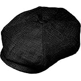 Men's 100% Linen Snap Front Newsboy Drivers Cabbie Gatsby Apple Cap Hat