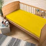Dudu N Girlie Mini Cot Fitted Sheets Pack 2 Yellow Jersey Cotton view 2