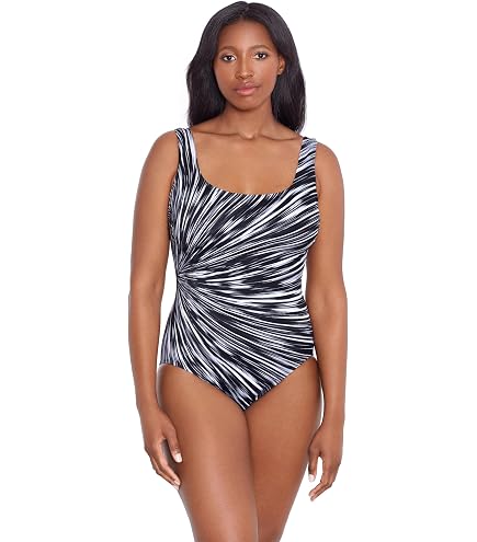 Great Lengths Women's Ruffle Surplice One Piece Swimsuit, Azteca