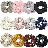 12 Pcs Hair Scrunchies, Chiffon Scrunchies for Women Soft Hair Ties Hair Accessories Ponytail Holders for Women Teen Girl Gif
