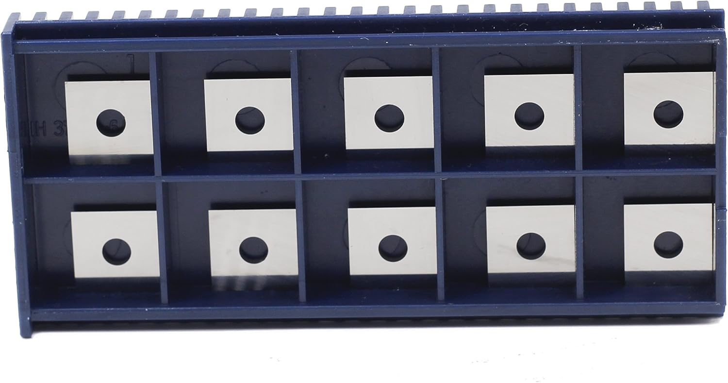 YUFUTOL 12mm Square Straight Carbide Cutter Inserts 4 Edges(12mm lengthX12mm widthX1.5mm) Straight-Hole,Pack of 10, Designed for Spiral/Helical Planer Cutter Head