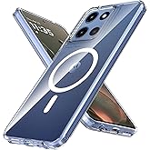 Anoowkoa for Motorola Moto Edge 2025 Case Clear Cover Phone Case Built-in Magnetic Ring Compatible with MagSafe Anti Yellowing Military-Grade Shockproof.Ultra-Thin Drop-Proof and Ultra-Soft