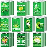 Resurhang 50 Pcs Mini Mental Health Notepads Small Green Ribbon Spiral Pocket Notebooks Bulk Mental Health Awareness Survivor Inspirational Gift for Public Charity Events Office Classroom Favors