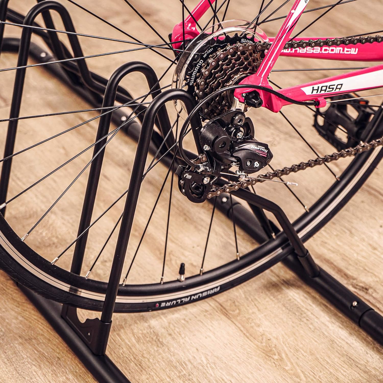 CyclingDeal Bicycle Floor Type Parking Rack Stand - for Mountain MTB and Road Bike Indoor Nook Garage Storage - 4 Bikes : Sports & Outdoors