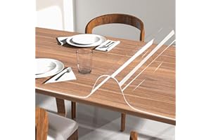 NATRKE Clear Desk Mat, 47.2"x23.6" PVC Transparent Pad, Protector Mat with Round Edge, Heat Resistant & Waterproof Clear Desk Writing Pad, Non-Slip Plastic Desk Pad for Desktop Home