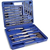 WORKPRO 17-Piece SDS-Plus Rotary Hammer Drill Bit &amp; Chisel Set | Carbide-tipped Drill Bits and Chisels for Concrete, Stone, and Brick, with Storage Case for Easy Organization