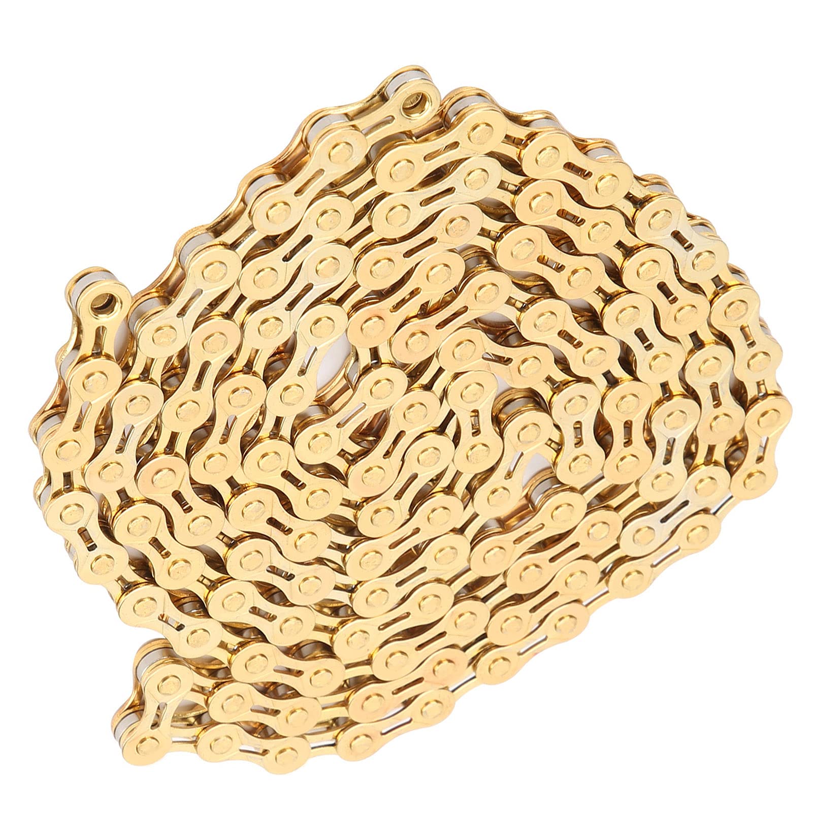 SUNGOOYUE 8 Speed Mountain Bike Chain, Lightweight 116L Links Semi Hollow Fast Shift Bike Chain for Mountain Bike, Road Bike