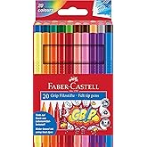 Faber-Castell Grip Color Markers - 20 Washable Fineline Markers